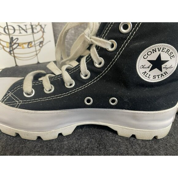 Converse Chuck Taylor All Star Lugged High Black White Platform Womens Sneaker 6 - Picture 8 of 10
